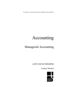 Accounting Managerial Accounting  [ADVANCED HIGHER]