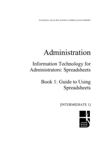 Administration Information Technology for Administrators: Spreadsheets