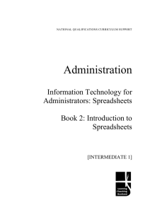 Administration Information Technology for Administrators: Spreadsheets