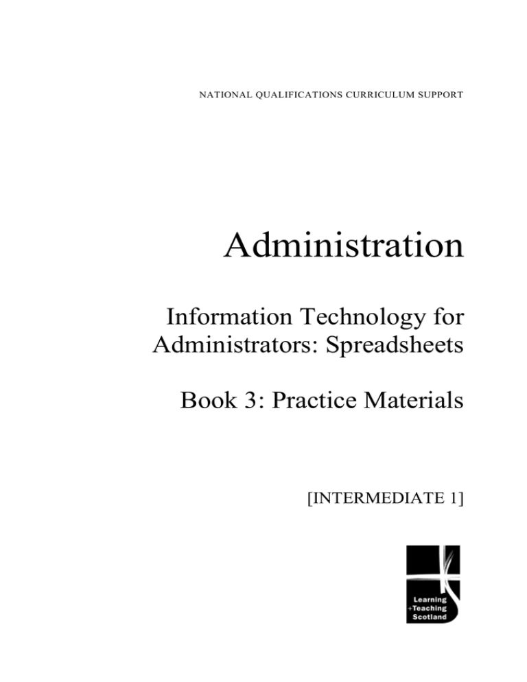 Administration Information Technology For Administrators Spreadsheets