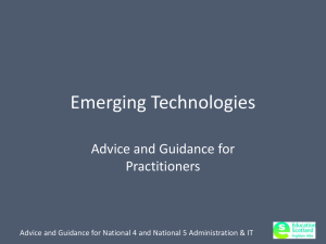 Emerging Technologies Advice and Guidance for Practitioners