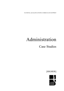 Administration Case Studies  [HIGHER]