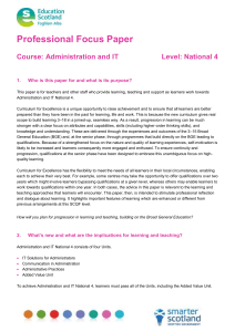 Professional Focus Paper  Course: Administration and IT Level: National 4