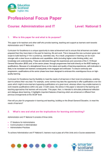 Professional Focus Paper  Course: Administration and IT Level: National 5