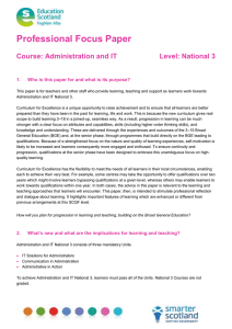 Professional Focus Paper  Course: Administration and IT Level: National 3