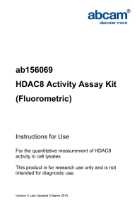 ab156069 HDAC8 Activity Assay Kit (Fluorometric) Instructions for Use
