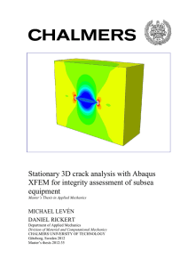 Stationary 3D crack analysis with Abaqus equipment