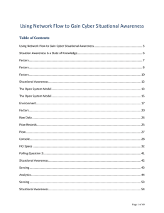 Using Network Flow to Gain Cyber Situational Awareness Table of Contents