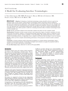 A Model for Evaluating Interface Terminologies S. T R , MD, MPH, R