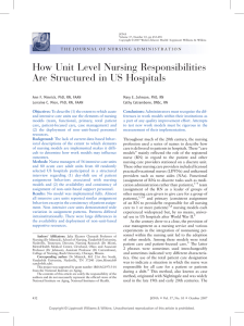 How Unit Level Nursing Responsibilities Are Structured in US Hospitals
