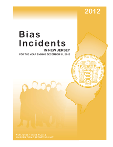 Bias Incidents 2012 IN NEW JERSEY