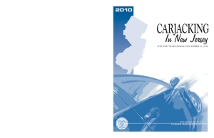 CARJACKING In New Jersey 2010 FOR THE YEAR ENDING DECEMBER 31, 2010