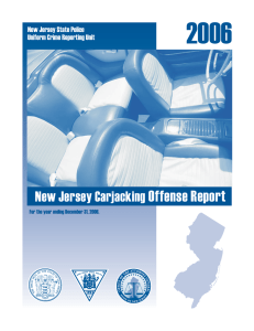 2006 Offense Report New Jersey Carjacking New Jersey State Police