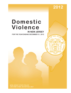 Domestic Violence 2012 IN NEW JERSEY