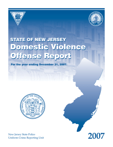 2007 Domestic Violence Offense Report STATE OF NEW JERSEY