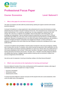 Professional Focus Paper  Course: Economics Level: National 5