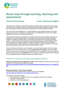 Route map through learning, teaching and assessment