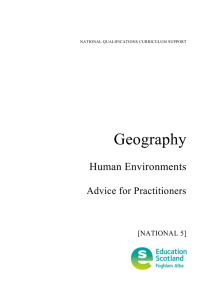 Geography  Human Environments Advice for Practitioners