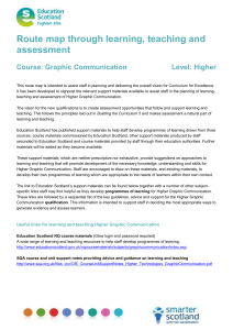 Route map through learning, teaching and assessment  Course: Graphic Communication