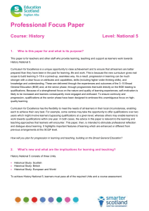 Professional Focus Paper  Course: History Level: National 5