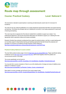 Route map through assessment  Course: Practical Cookery Level: National 4