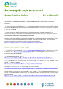 Route map through assessment  Course: Practical Cookery Level: National 5