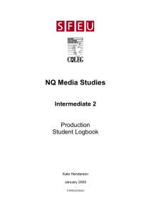 NQ Media Studies Intermediate 2 Production