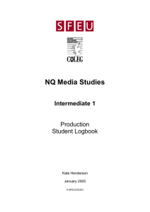 NQ Media Studies Intermediate 1 Production