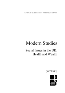 Modern Studies Social Issues in the UK: Health and Wealth