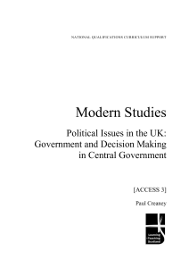 Modern Studies Political Issues in the UK: Government and Decision Making