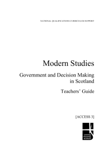 Modern Studies Government and Decision Making in Scotland Teachers’ Guide