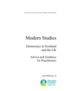 Modern Studies  Democracy in Scotland and the UK