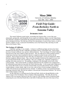 Moss 2006 Field Trip Guide: From Berkeley North to