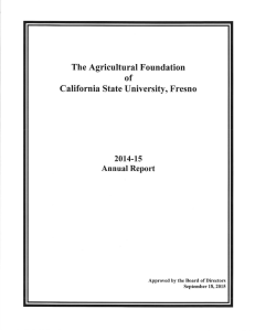 The Agricultural Foundation of California State University, Fresno 2014-15