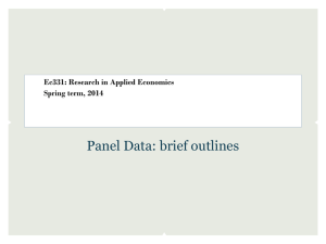 Panel Data: brief outlines Ec331: Research in Applied Economics Spring term, 2014