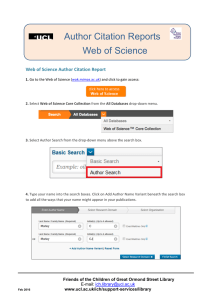 Author Citation Reports Web of Science Web	of	Science	Author	Citation	Report