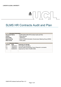 SLMS HR Contracts Audit and Plan