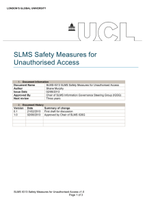 SLMS Safety Measures for Unauthorised Access