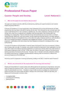 Professional Focus Paper  Course: People and Society Level: National 3