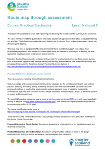 Route map through assessment  Course: Practical Electronics Level: National 5