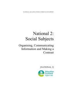 National 2: Social Subjects Organising, Communicating Information and Making a