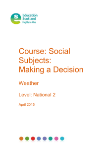 Course: Social Subjects: Making a Decision