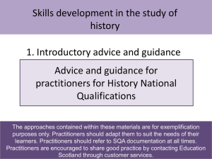 Skills development in the study of history 1. Introductory advice and guidance