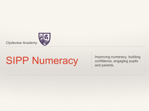 SIPP Numeracy Clydeview Academy Improving numeracy, building confidence, engaging pupils