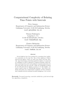 Computational Complexity of Relating Time Points with Intervals