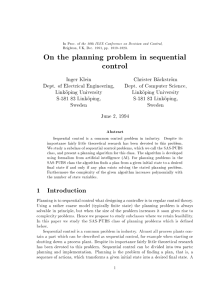 On the planning problem in sequential control