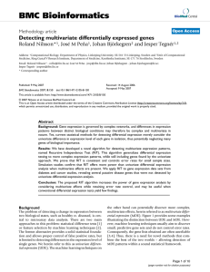 BMC Bioinformatics Detecting multivariate differentially expressed genes Roland Nilsson* , José M Peña