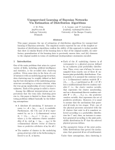 Unsupervised Learning of Bayesian Networks Via Estimation of Distribution Algorithms