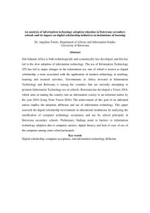 An analysis of information technology adoption situation in Botswana secondary