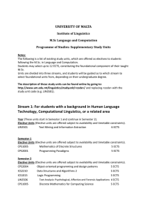 UNIVERSITY OF MALTA Institute of Linguistics M.Sc Language and Computation